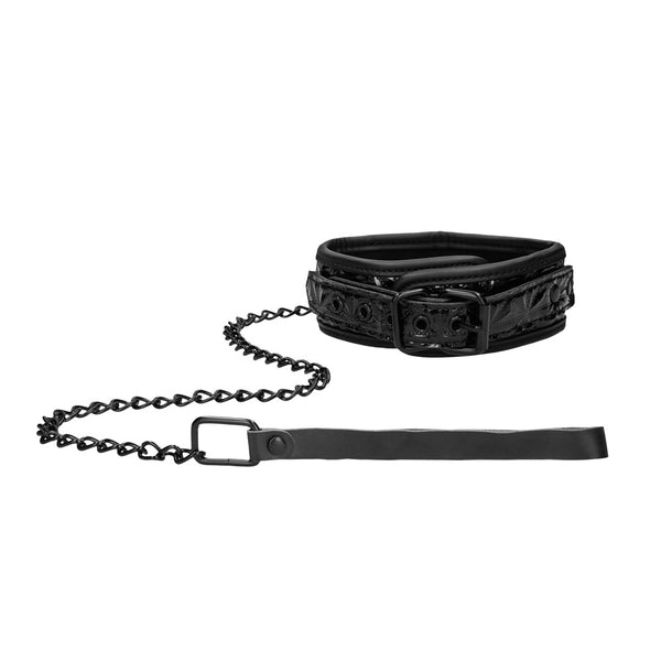 Shots America Ouch! Luxury Collar with Leash - Extreme Toyz Singapore - https://extremetoyz.com.sg - Sex Toys and Lingerie Online Store