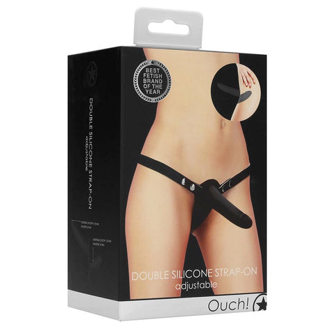 Shots America Ouch! Double Vibrating & Rechargeable Silicone Strap-On - Extreme Toyz Singapore - https://extremetoyz.com.sg - Sex Toys and Lingerie Online Store