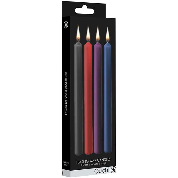 Shots America Ouch! Teasing Wax Candles Mixed Colours 4-Pack - Large - Extreme Toyz Singapore - https://extremetoyz.com.sg - Sex Toys and Lingerie Online Store