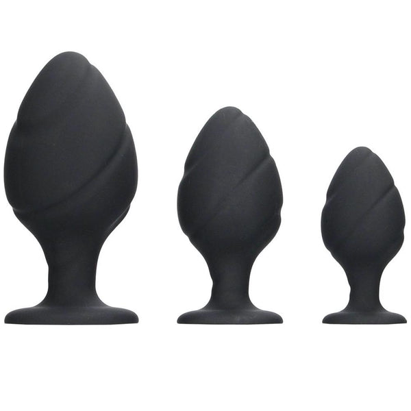 Shots America Ouch! Swirled Butt Plug Set - Extreme Toyz Singapore - https://extremetoyz.com.sg - Sex Toys and Lingerie Online Store