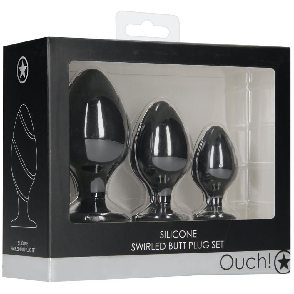 Shots America Ouch! Swirled Butt Plug Set - Extreme Toyz Singapore - https://extremetoyz.com.sg - Sex Toys and Lingerie Online Store