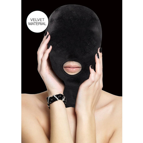 Shots America Ouch! Velvet & Velcro Mask with Mouth Opening - Extreme Toyz Singapore - https://extremetoyz.com.sg - Sex Toys and Lingerie Online Store