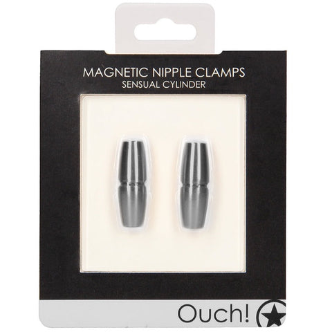 Shots America Ouch! Magnetic Nipple Clamps - Sensual Cylinder - Extreme Toyz Singapore - https://extremetoyz.com.sg - Sex Toys and Lingerie Online Store