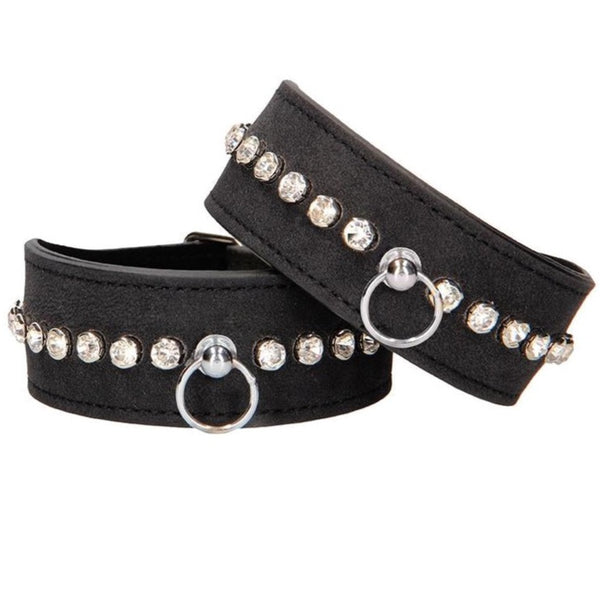 Shots America Ouch! Diamond Studded Wrist Cuffs - Extreme Toyz Singapore - https://extremetoyz.com.sg - Sex Toys and Lingerie Online Store