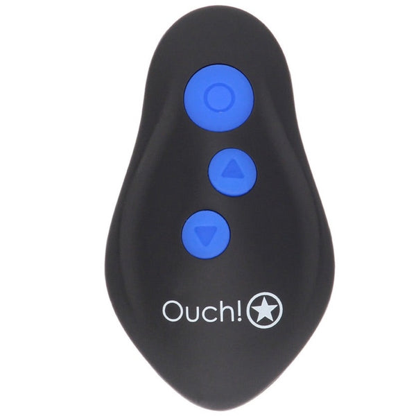 Shots America Ouch! Remote Controlled Rechargeable E-Stim & Vibrating Butt Plug with Cock Ring - Extreme Toyz Singapore - https://extremetoyz.com.sg - Sex Toys and Lingerie Online Store