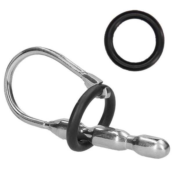 Shots America Ouch! Urethral Sounding Metal Stretcher With Ring - Extreme Toyz Singapore - https://extremetoyz.com.sg - Sex Toys and Lingerie Online Store