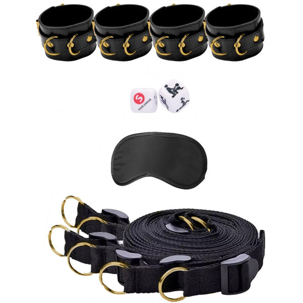Shots America Ouch! Bed Bindings Restraint System - Limited Edition Gold - Extreme Toyz Singapore - https://extremetoyz.com.sg - Sex Toys and Lingerie Online Store