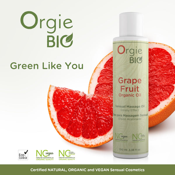 Orgie Bio Grape Fruit Organic Sensual Massage Oil - 100ml - Extreme Toyz Singapore - https://extremetoyz.com.sg - Sex Toys and Lingerie Online Store
