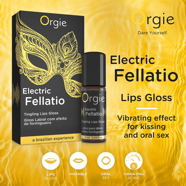 Orgie Electric Fellatio Tingling Lip Gloss 10ml - Extreme Toyz Singapore - https://extremetoyz.com.sg - Sex Toys and Lingerie Online Store