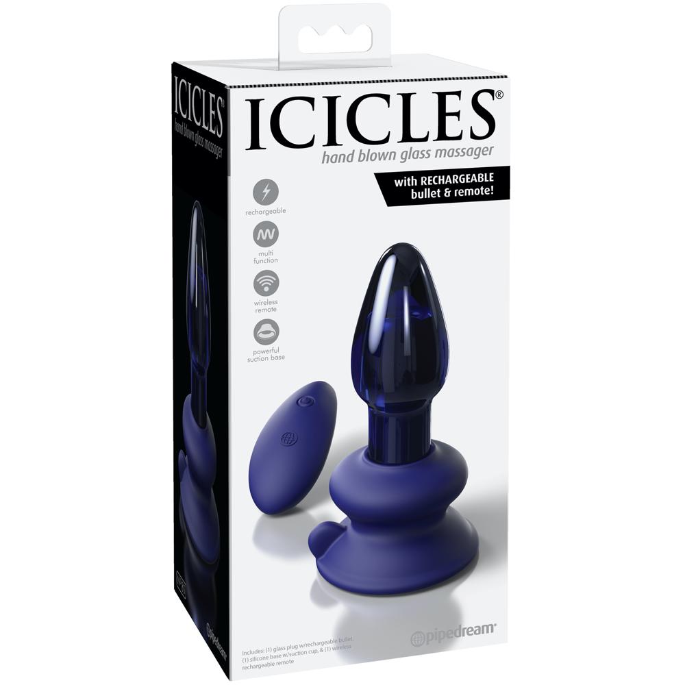 Pipedream Icicles No. 85 Remote Control Rechargeable Glass Vibrator - Extreme Toyz Singapore - https://extremetoyz.com.sg - Sex Toys and Lingerie Online Store