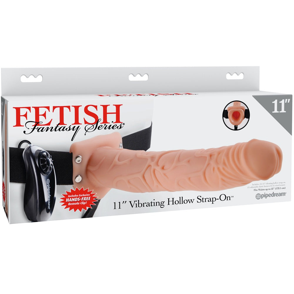 Pipedream Fetish Fantasy Series 11" Vibrating Hollow Strap-On (Light) - Extreme Toyz Singapore - https://extremetoyz.com.sg - Sex Toys and Lingerie Online Store