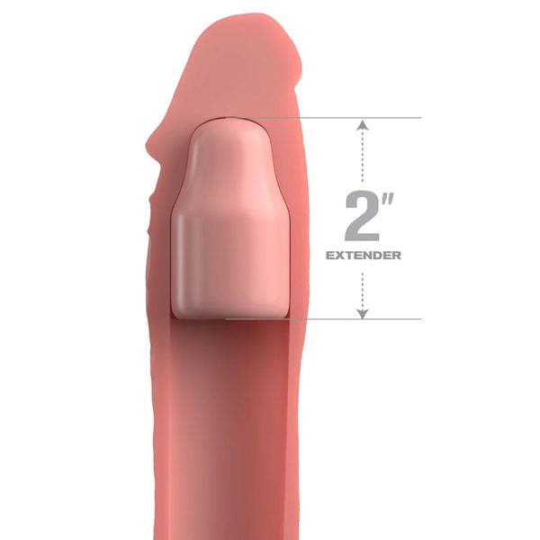Pipedream Products Fantasy X-tensions Elite 2" Silicone X-tension with Strap - Light - Extreme Toyz Singapore - https://extremetoyz.com.sg - Sex Toys and Lingerie Online Store