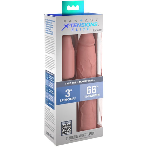 Pipedream Products ntasy X-tensions Elite 3" Silicone Mega X-tension - Light - Extreme Toyz Singapore - https://extremetoyz.com.sg - Sex Toys and Lingerie Online Store