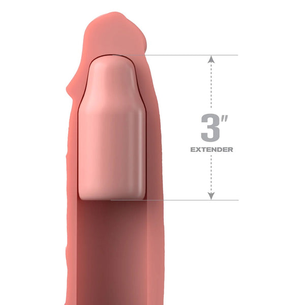 Pipedream Products ntasy X-tensions Elite 3" Silicone Mega X-tension - Light - Extreme Toyz Singapore - https://extremetoyz.com.sg - Sex Toys and Lingerie Online Store