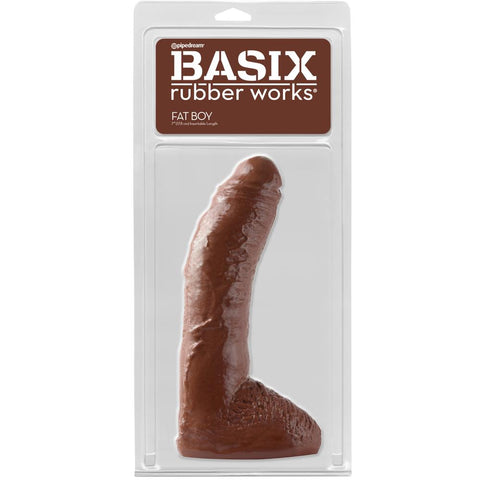 Pipedream Basix Rubber Works 10" Fat Boy - Brown - Extreme Toyz Singapore - https://extremetoyz.com.sg - Sex Toys and Lingerie Online Store