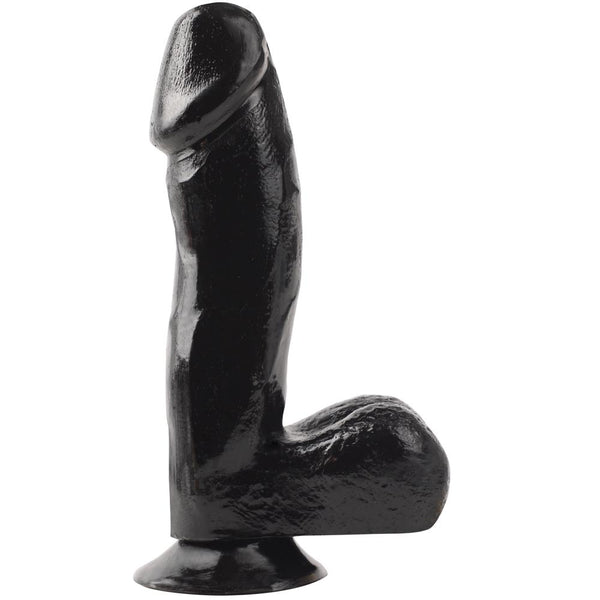 Pipedream Basix Rubber Works 6.5" Dong with Suction Cup - Black - Extreme Toyz Singapore - https://extremetoyz.com.sg - Sex Toys and Lingerie Online Store