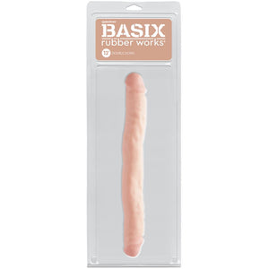 Pipedream Basix Rubber Works 12" Double Dong - Light - Extreme Toyz Singapore - https://extremetoyz.com.sg - Sex Toys and Lingerie Online Store
