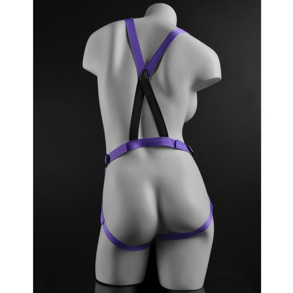 Pipedream Dillio Purple 7" Strap-On Suspender Harness Set - Extreme Toyz Singapore - https://extremetoyz.com.sg - Sex Toys and Lingerie Online Store