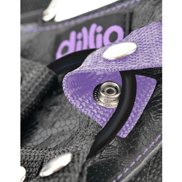 Pipedream Dillio Purple 7" Strap-On Suspender Harness Set - Extreme Toyz Singapore - https://extremetoyz.com.sg - Sex Toys and Lingerie Online Store