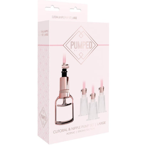 Shots America Pumped Clitoral & Nipple Pump Set - Large - Extreme Toyz Singapore - https://extremetoyz.com.sg - Sex Toys and Lingerie Online Store