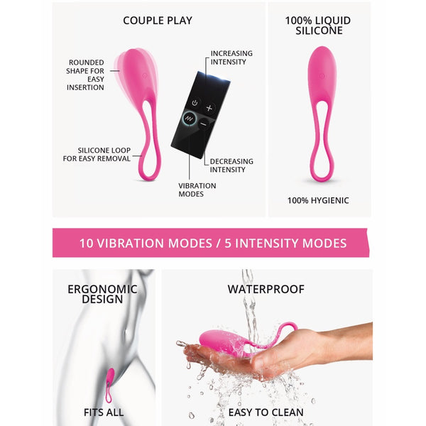 LOVE TO LOVE Feel Love Remote Control Rechargeable Vibrating Egg - Danger Pink -    Extreme Toyz Singapore - https://extremetoyz.com.sg - Sex Toys and Lingerie Online Store