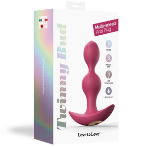 LOVE TO LOVE Twinny Bud Rechargeable Vibrating Butt Plug - Plum Star - Extreme Toyz Singapore - https://extremetoyz.com.sg - Sex Toys and Lingerie Online Store