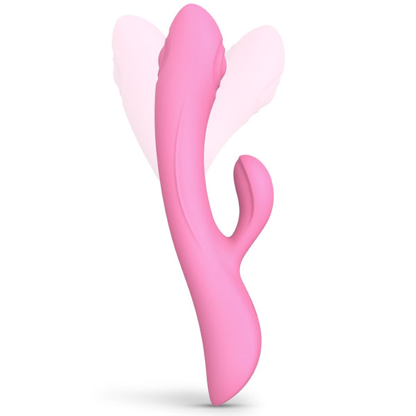 LOVE TO LOVE Bunny & Clyde Tapping Rechargeable Rabbit Vibrator - Pink Passion - Extreme Toyz Singapore - https://extremetoyz.com.sg - Sex Toys and Lingerie Online Store