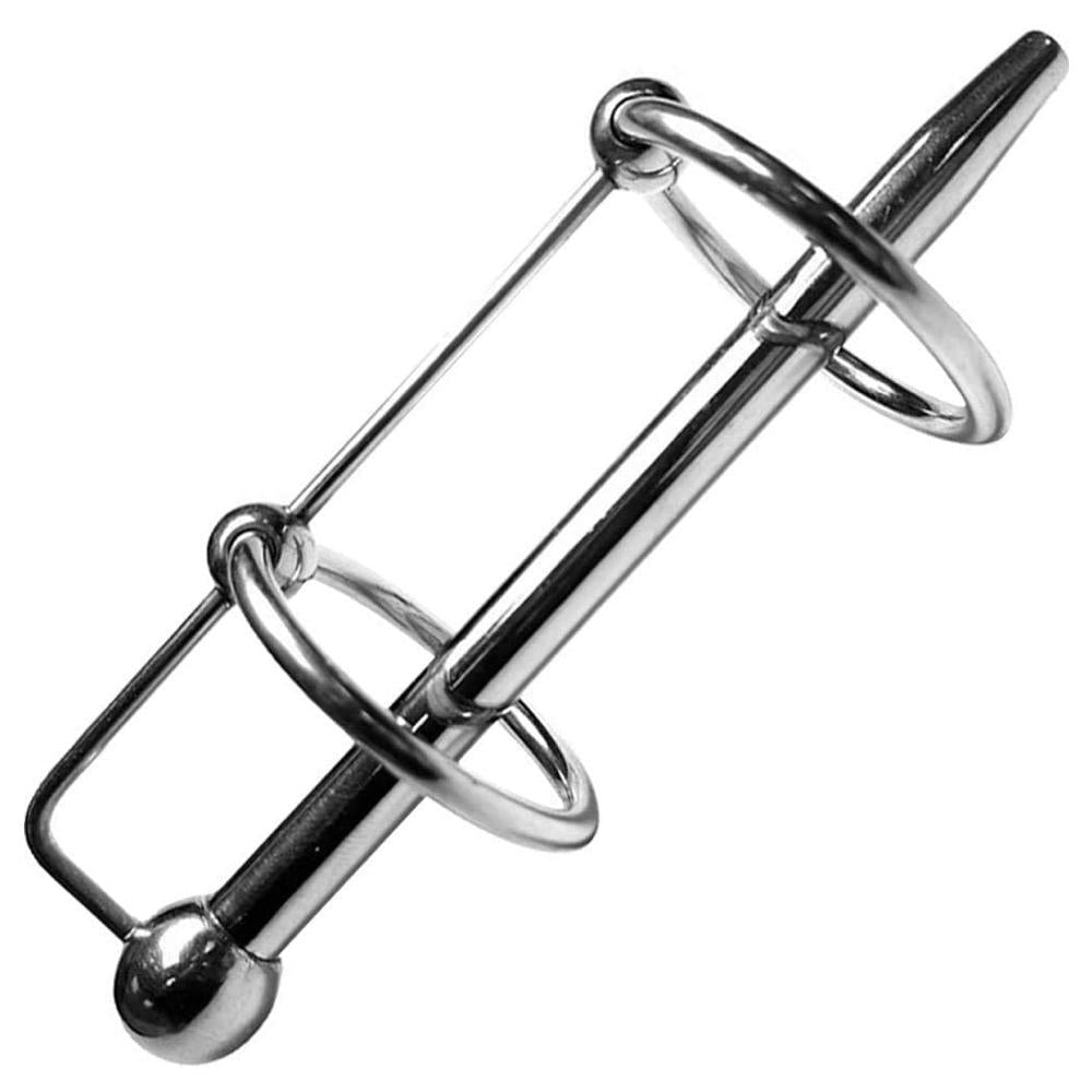 ROUGE Stainless Steel Double Ring Sperm Stopper Urethral Probe - Extreme Toyz Singapore - https://extremetoyz.com.sg - Sex Toys and Lingerie Online Store