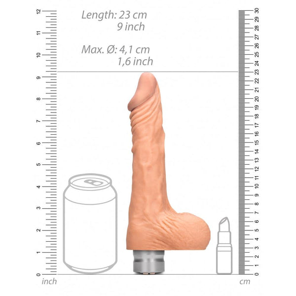 Shots America RealRock 8" Realistic Vibrating Dildo With Balls - Light - Extreme Toyz Singapore - https://extremetoyz.com.sg - Sex Toys and Lingerie Online Store