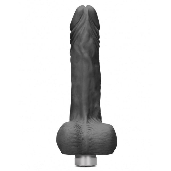 Shots America RealRock 9" Realistic Vibrating Dildo With Balls - Black - Extreme Toyz Singapore - https://extremetoyz.com.sg - Sex Toys and Lingerie Online Store