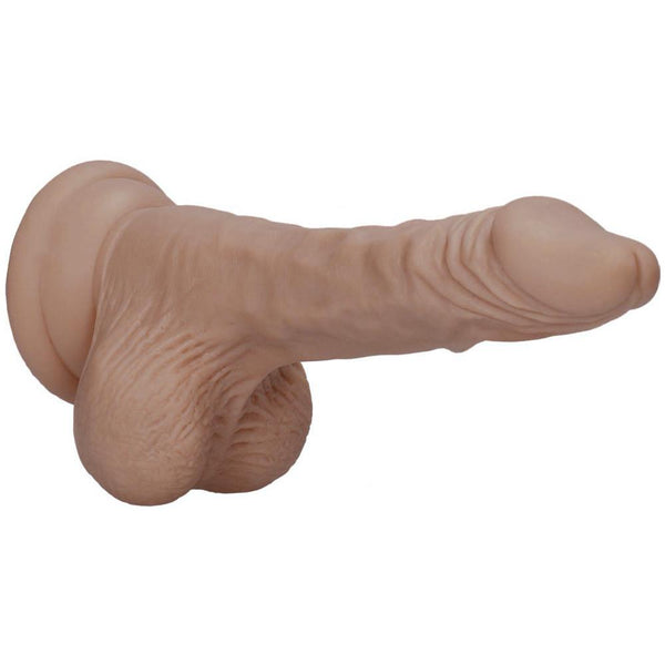 Shots America RealRock 7" Dong with Testicles - Tan - Extreme Toyz Singapore - https://extremetoyz.com.sg - Sex Toys and Lingerie Online Store