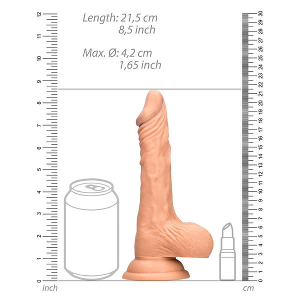 Shots America RealRock 8" Dong with Testicles - Light - Extreme Toyz Singapore - https://extremetoyz.com.sg - Sex Toys and Lingerie Online Store