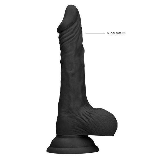 Shots America RealRock 9" Dong with Testicles - Black - Extreme Toyz Singapore - https://extremetoyz.com.sg - Sex Toys and Lingerie Online Store