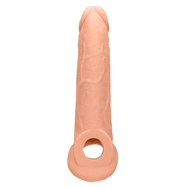 Shots America RealRock 9" Penis Sleeve with Ring - Flesh - Extreme Toyz Singapore - https://extremetoyz.com.sg - Sex Toys and Lingerie Online Store