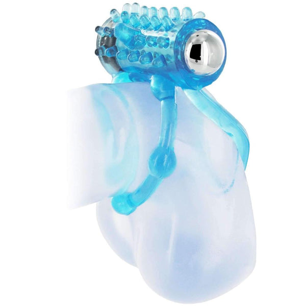 Vibrating Double Cock Ring - Blue