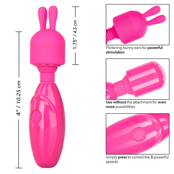 CalExotics Tiny Teasers Bunny Rechargeable Wand Vibrator - Extreme Toyz Singapore - https://extremetoyz.com.sg - Sex Toys and Lingerie Online Store