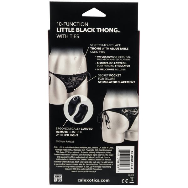 10-Function Little Black Thong with Ties
