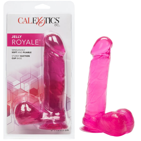 CalExotics Jelly Royale 6" Dildo - Pink - Extreme Toyz Singapore - https://extremetoyz.com.sg - Sex Toys and Lingerie Online Store
