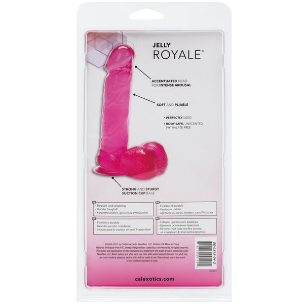 CalExotics Jelly Royale 6" Dildo - Pink - Extreme Toyz Singapore - https://extremetoyz.com.sg - Sex Toys and Lingerie Online Store