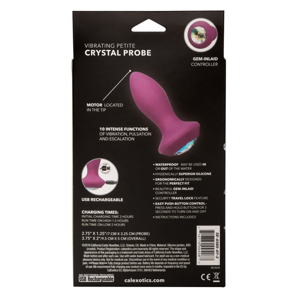 CalExotics Power Gem Vibrating Petite Crystal Probe - Extreme Toyz Singapore - https://extremetoyz.com.sg - Sex Toys and Lingerie Online Store - Bondage Gear / Vibrators / Electrosex Toys / Wireless Remote Control Vibes / Sexy Lingerie and Role Play / BDSM / Dungeon Furnitures / Dildos and Strap Ons  / Anal and Prostate Massagers / Anal Douche and Cleaning Aide / Delay Sprays and Gels / Lubricants and more...