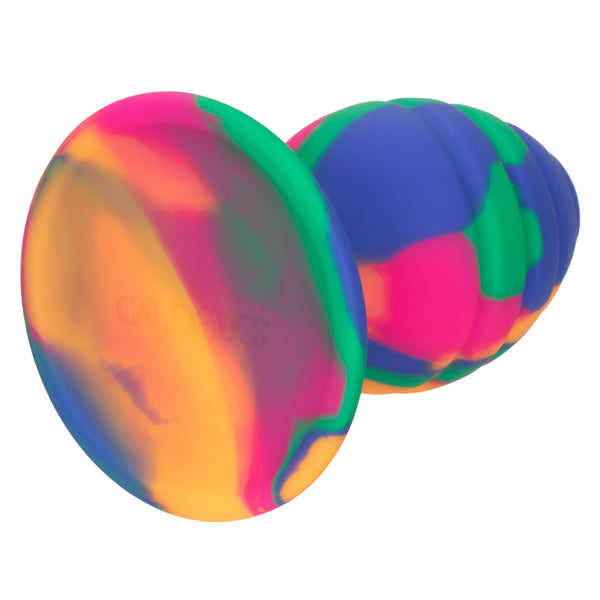 CalExotics Cheeky Medium Swirl Tie-Dye Silicone Anal Plug - Extreme Toyz Singapore - https://extremetoyz.com.sg - Sex Toys and Lingerie Online Store