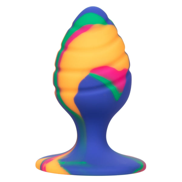 CalExotics Cheeky Medium Swirl Tie-Dye Silicone Anal Plug - Extreme Toyz Singapore - https://extremetoyz.com.sg - Sex Toys and Lingerie Online Store