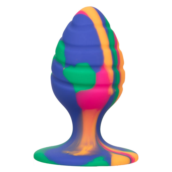 CalExotics Cheeky Medium Swirl Tie-Dye Silicone Anal Plug - Extreme Toyz Singapore - https://extremetoyz.com.sg - Sex Toys and Lingerie Online Store