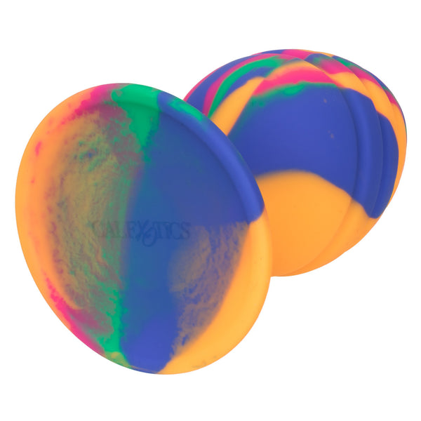 CalExotics Cheeky Large Swirl Tie-Dye Silicone Anal Plug - Extreme Toyz Singapore - https://extremetoyz.com.sg - Sex Toys and Lingerie Online Store