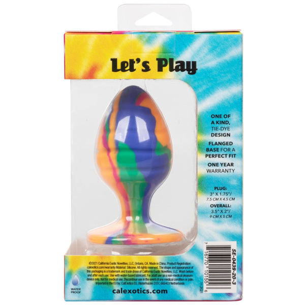 CalExotics Cheeky Large Swirl Tie-Dye Silicone Anal Plug - Extreme Toyz Singapore - https://extremetoyz.com.sg - Sex Toys and Lingerie Online Store