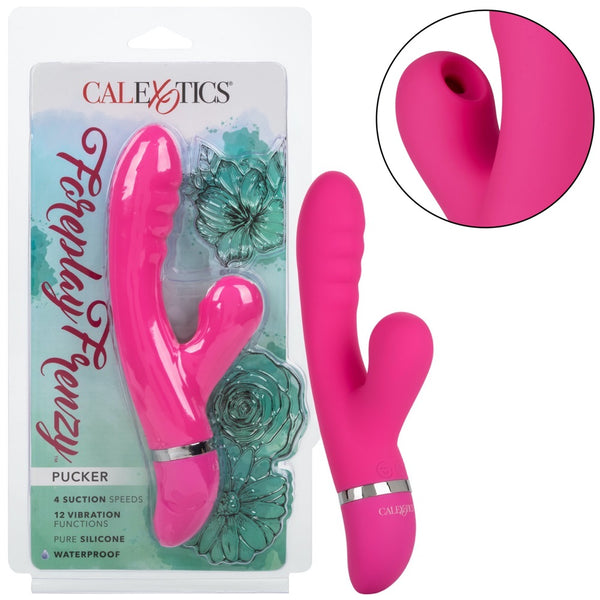 CalExotics Foreplay Frenzy Pucker Clitoral Suction Rabbit Vibrator - Extreme Toyz Singapore - https://extremetoyz.com.sg - Sex Toys and Lingerie Online Store