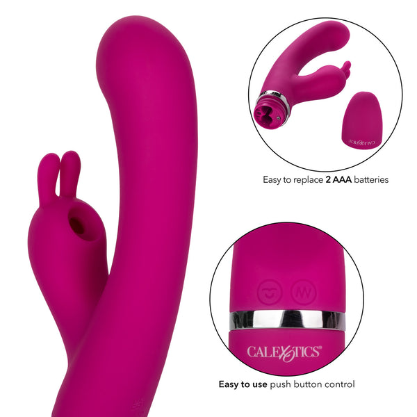 CalExotics Foreplay Frenzy Bunny Kisser Clitoral Suction & Rabbit Vibrator - Extreme Toyz Singapore - https://extremetoyz.com.sg - Sex Toys and Lingerie Online Store