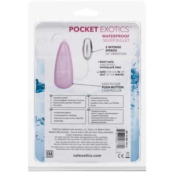 CalExotics Pocket Exotics Waterproof Silver Bullet Vibrator - Extreme Toyz Singapore - https://extremetoyz.com.sg - Sex Toys and Lingerie Online Store
