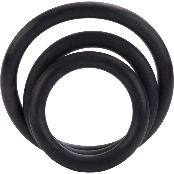 CalExotics CalExotics Black Rubber Ring - 3 Piece Set - Extreme Toyz Singapore - https://extremetoyz.com.sg - Sex Toys and Lingerie Online Store - Bondage Gear / Vibrators / Electrosex Toys / Wireless Remote Control Vibes / Sexy Lingerie and Role Play / BDSM / Dungeon Furnitures / Dildos and Strap Ons  / Anal and Prostate Massagers / Anal Douche and Cleaning Aide / Delay Sprays and Gels / Lubricants and more...