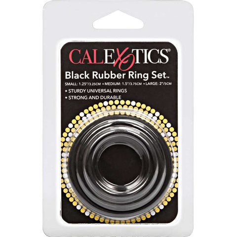 CalExotics CalExotics Black Rubber Ring - 3 Piece Set - Extreme Toyz Singapore - https://extremetoyz.com.sg - Sex Toys and Lingerie Online Store - Bondage Gear / Vibrators / Electrosex Toys / Wireless Remote Control Vibes / Sexy Lingerie and Role Play / BDSM / Dungeon Furnitures / Dildos and Strap Ons  / Anal and Prostate Massagers / Anal Douche and Cleaning Aide / Delay Sprays and Gels / Lubricants and more...